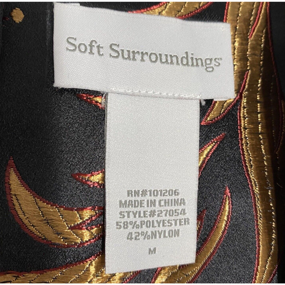 Soft Surroundings Moon Dynasty Dressy Jacket Blazer Size M Black Multi Brocade - Picture 8 of 10